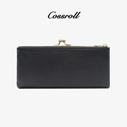 Zipper Slim Bifold Leather Wallets Wholesale Low MOQ