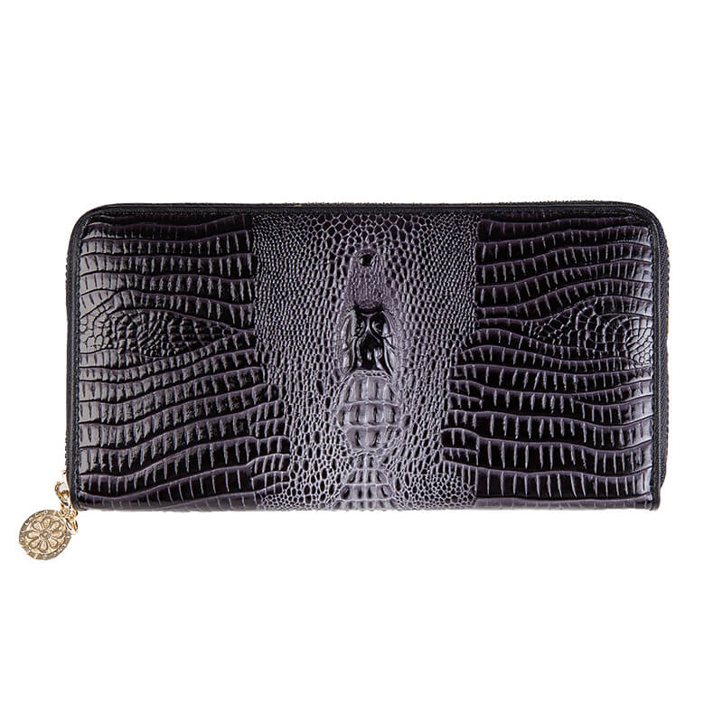 Round Zip Long Patent Leather Wallets Manufacturer