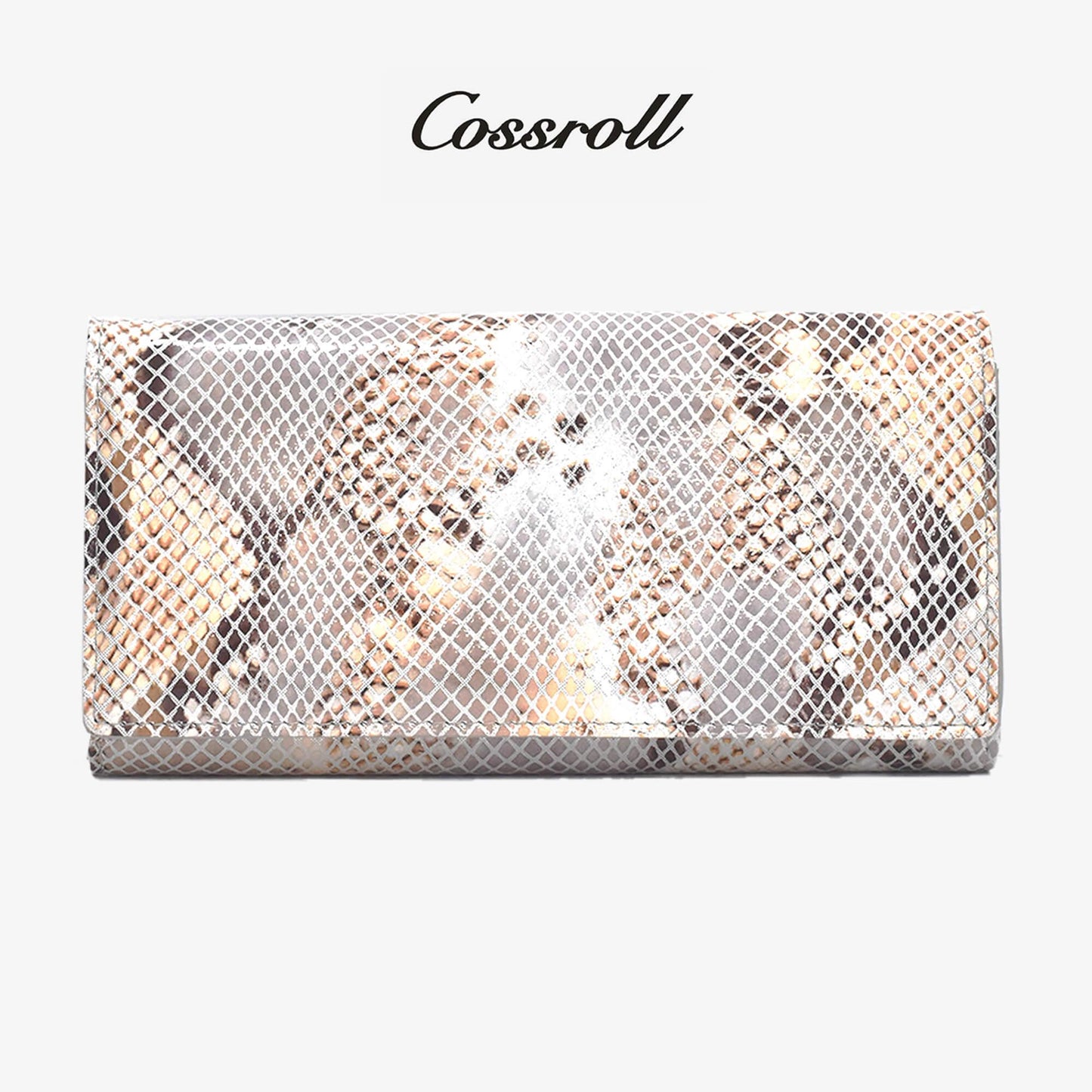 Women Python Print Leather Wallet Manufacturer - cossroll.leather