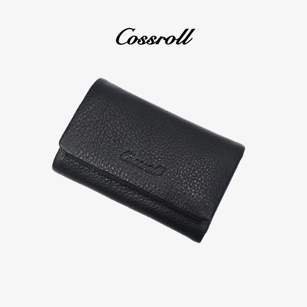 Bifold Leather With Keychain Wallets Minimalist - cossroll.leather