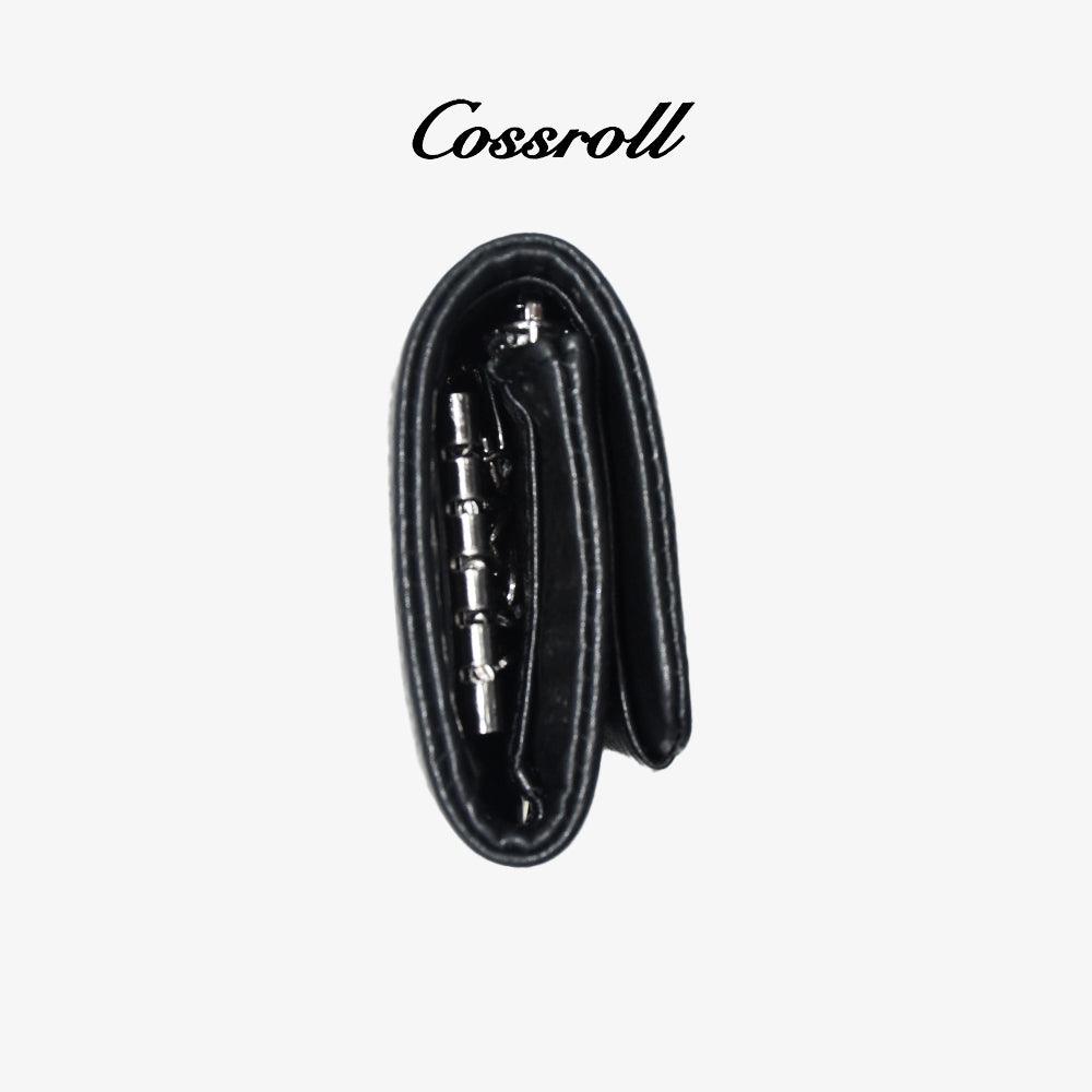 Bifold Leather With Keychain Wallets Minimalist - cossroll.leather