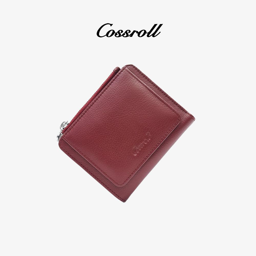 Genuine Leather Short Wallets Card Slots Zipper Wholesale - cossroll.leather