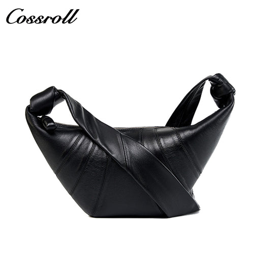 Coson croissant niche design sheepskin lazy dumpling bag leather women's bag tide crossbody bag