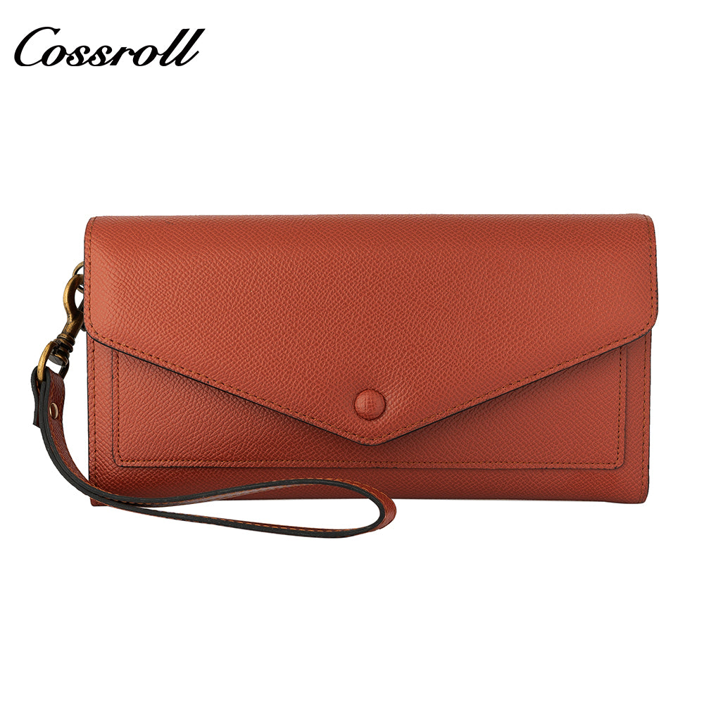 Factory custom short simple leather purse for women cowhide coin bag for women purse money clip