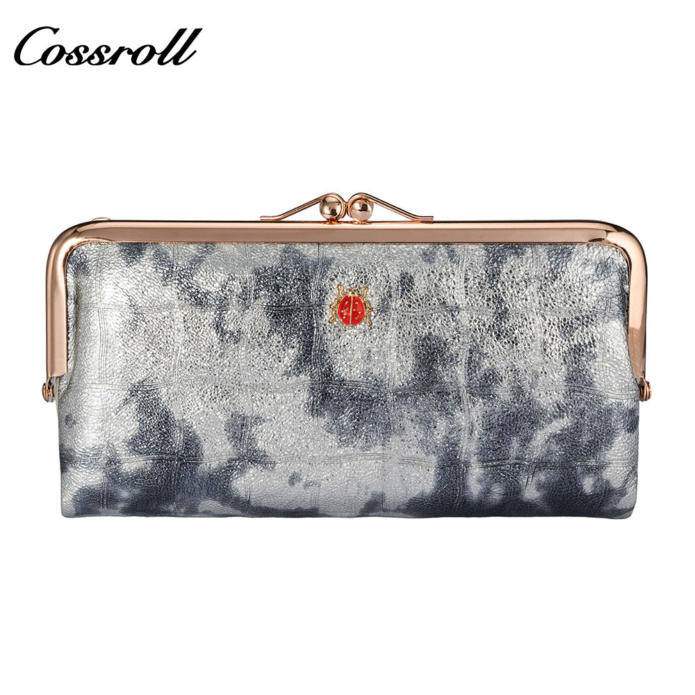 Manufacturers customized cross-border serpentine leather purse women's long cowhide women's  multi-layer multi-card large capacity