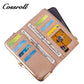 New Products dark blue long leather wallet women With Top Selling