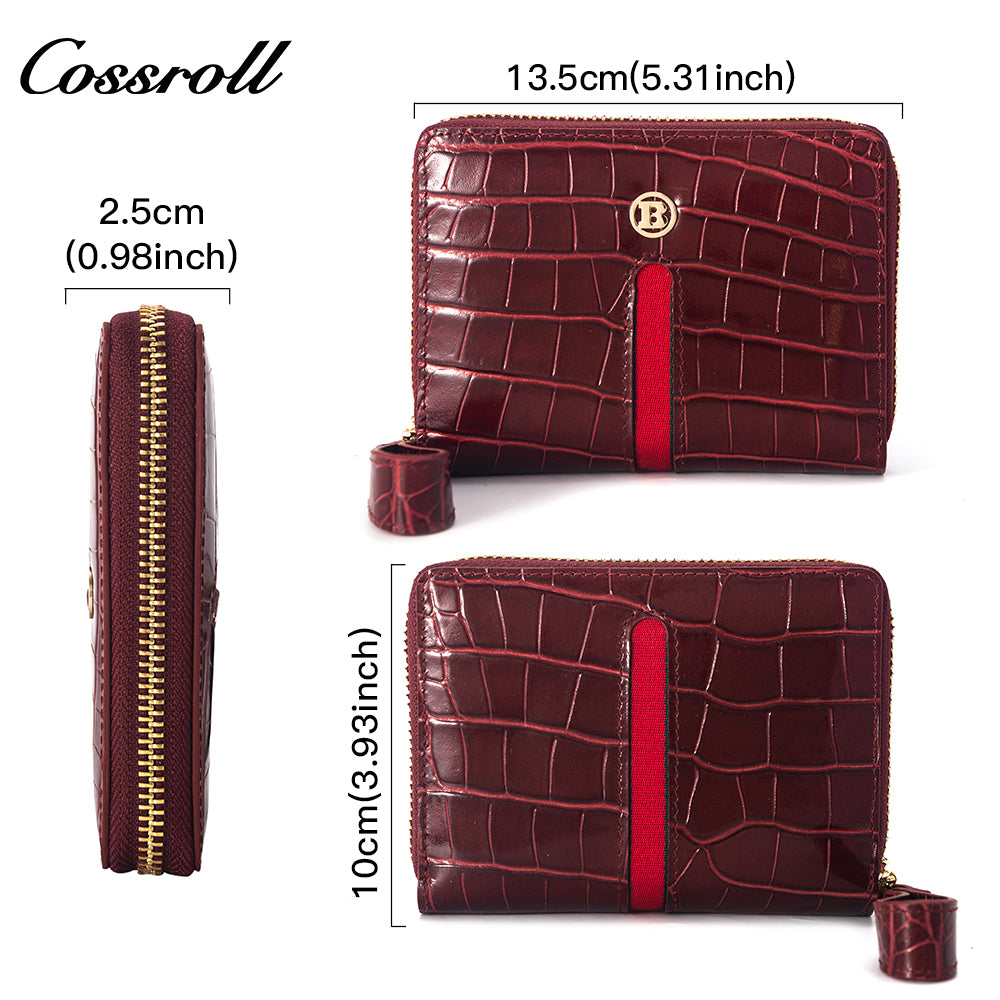 Factory Directly Supply Wallets for women  crocodile texture patent leather