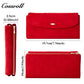 Matte Suede Magnetic Snap Long Women's Wallet with Multiple Card Slots Clutch