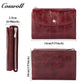 Genuine Leather Women's Wallet, Short Waxed Leather, Multiple Card Slots, ID and Coin Purse