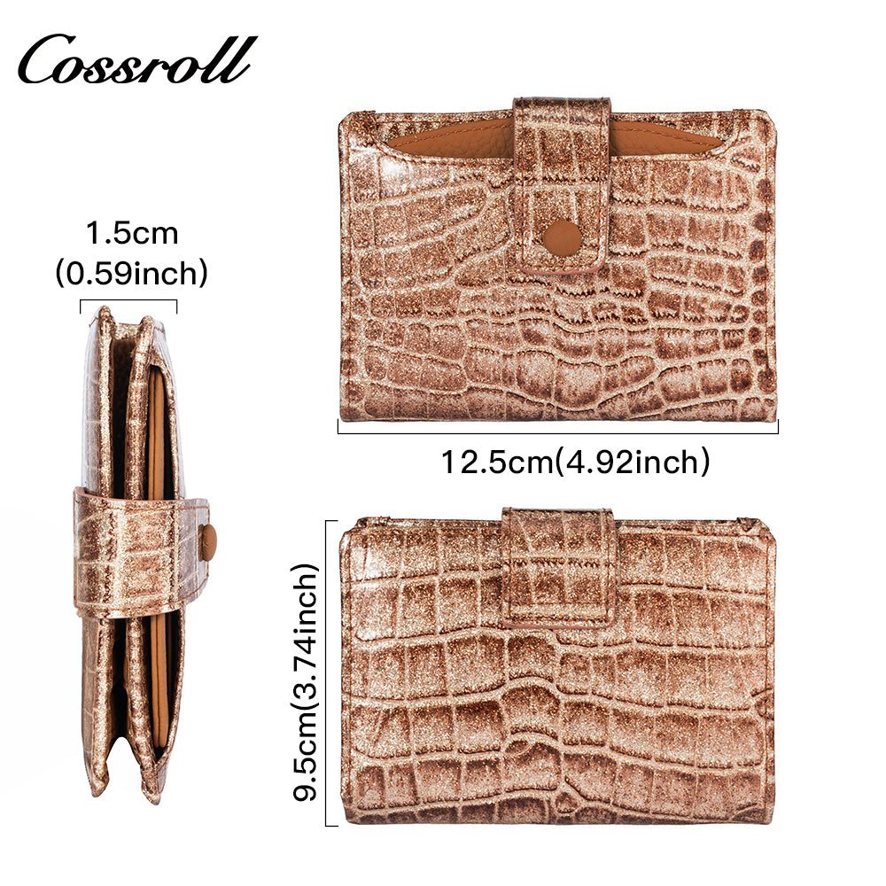 2024 new fashion crocodile purse women's large capacity buckle small purse purse card bag