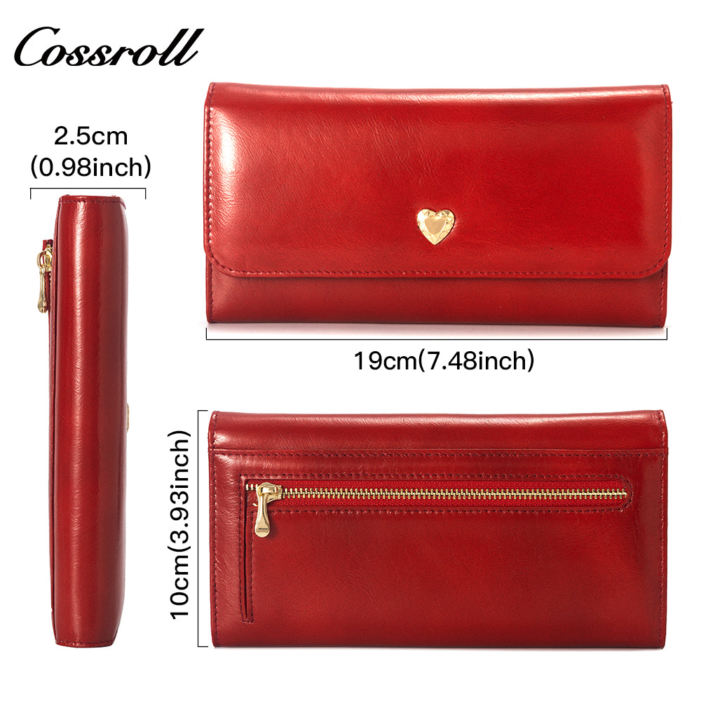 High Quality Wholesale ladies mens genuine leather purse handmade short wallets oil wax leather