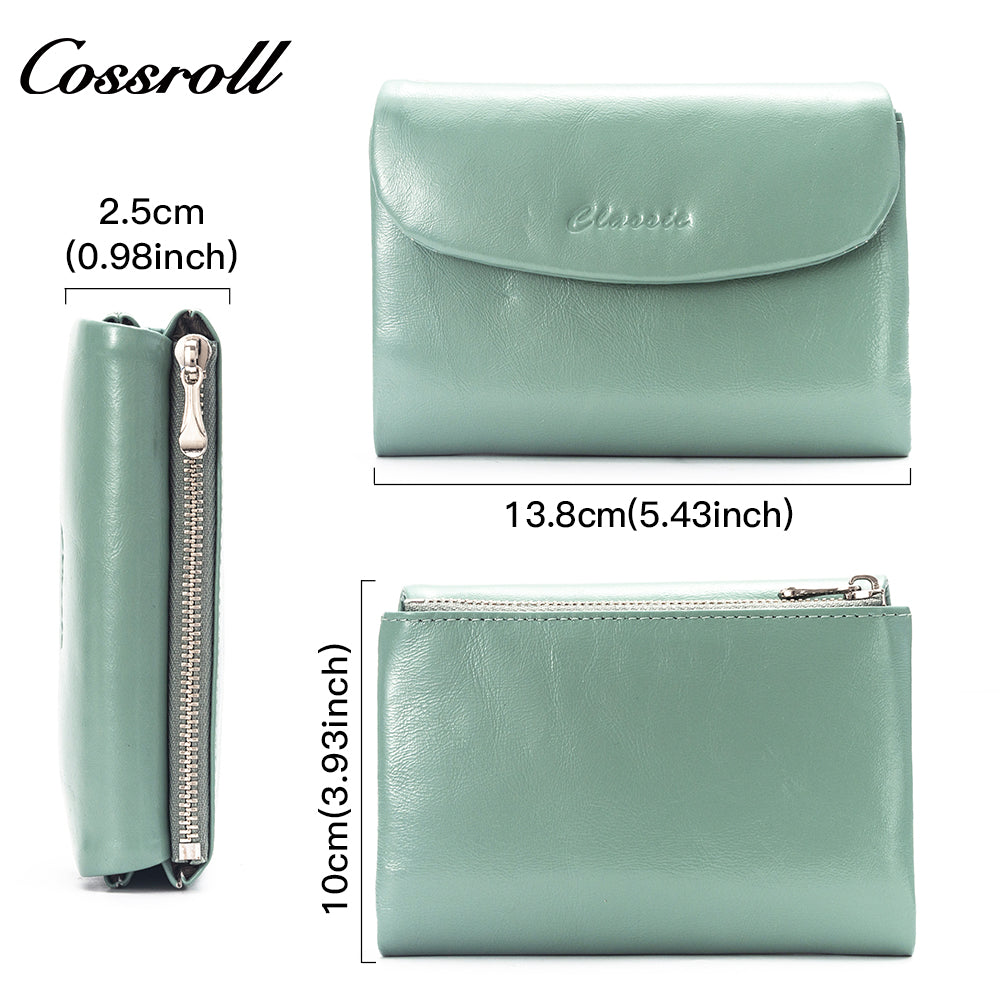 China Hot Sale wallets for women fashionable oil wax leather