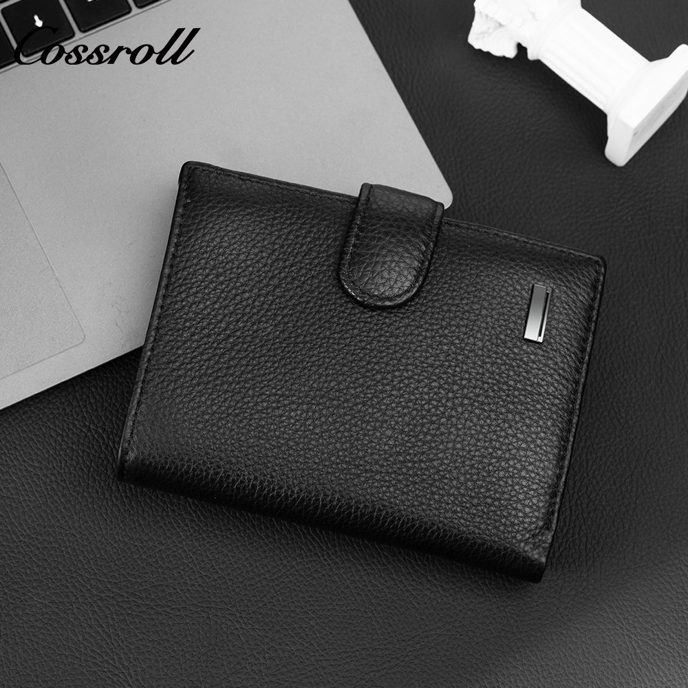 Retro Men's Genuine Leather Wallet, Short Style with Multiple Card Slots, US Dollar Clip