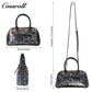 Vintage Embossed Leather Shell Bag for Women, Hand-Carved Handbag & Crossbody Purse