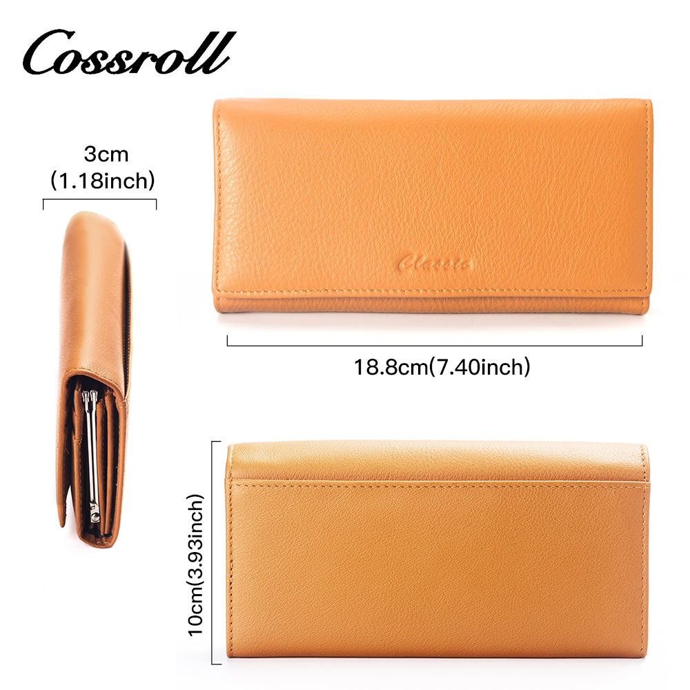 Women's long real wallet Slim Real Leather Credit Card Holder Clutch Wallets for Women