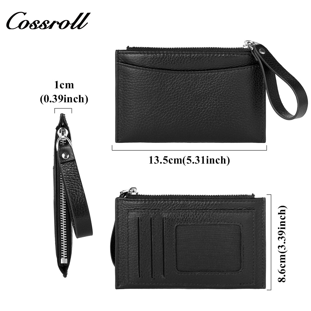 Women's zippered long wallet, large capacity clutch, leather urban simple wallet