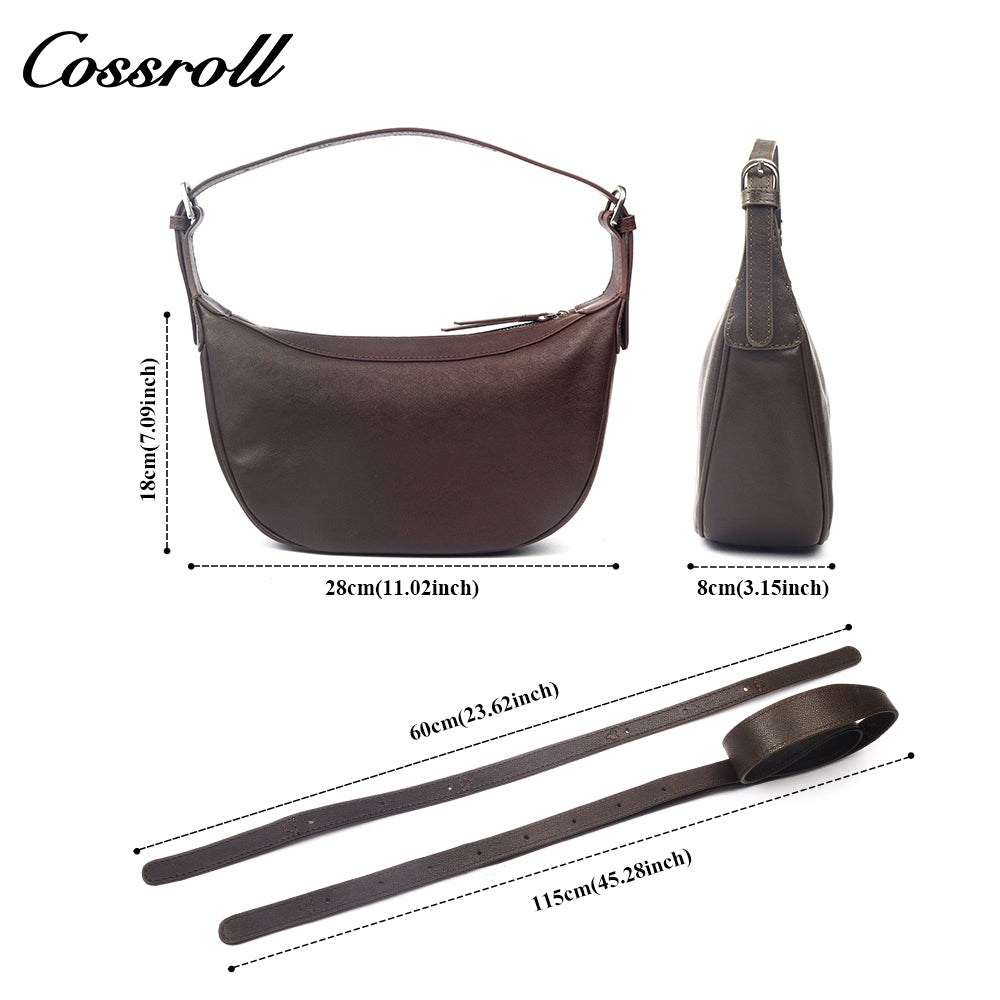Vintage Crescent Bag, Chic Underarm Bag for Women with Unique Design, Soft Large-Capacity Commute Shoulder & Crossbody & Tote Bag