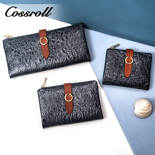 2023 Best New Products dark blue long leather wallet women With Top Selling