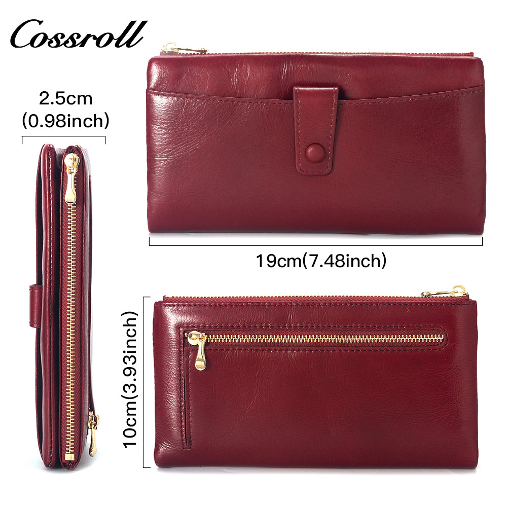 Customized Design Products wallets for women fashionable oil wax leather