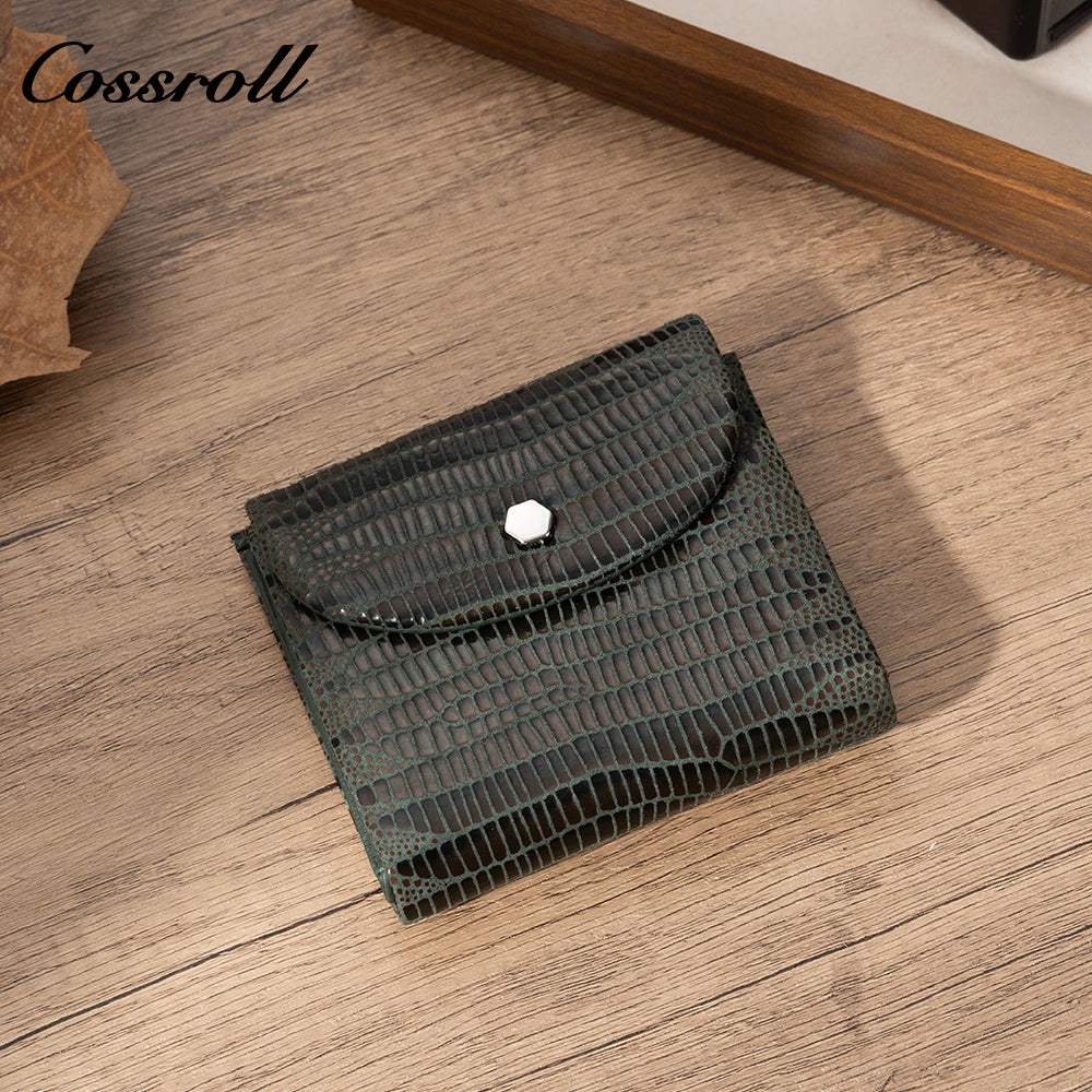 Genuine leather wallet and card holder for women, made of soft cowhide, short style, multifunctional trifold US dollar wallet