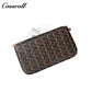 Women Vintage C Monogram Vertical Tote Bag, Large Capacity Zipper Shoulder Handbag for Laptop & Daily Commute