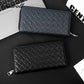 Men's Diamond Quilted Long Zip Around Wallet, Large Capacity Multi-Slot Clutch Purse, All-in-One Long Wallet for Daily Commute, Coins & ID Documents
