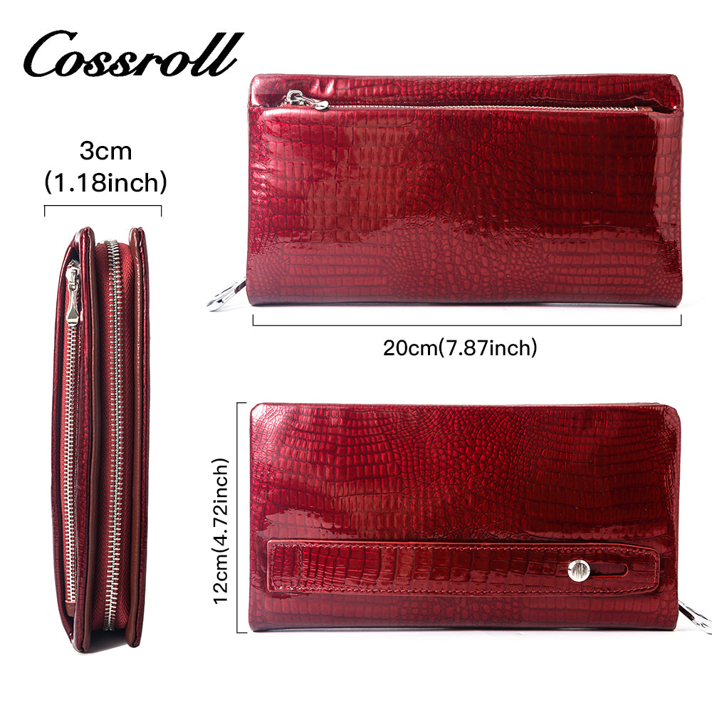 2023 Explosive Models date red long leather wallet women's With Wholesale hot style