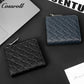 Diamond Quilted Genuine Leather Mini Zipper Card Wallet for Men & Women, Multi-Slot Coin Purse, Portable Short Purse for Daily Commute & ID Documents