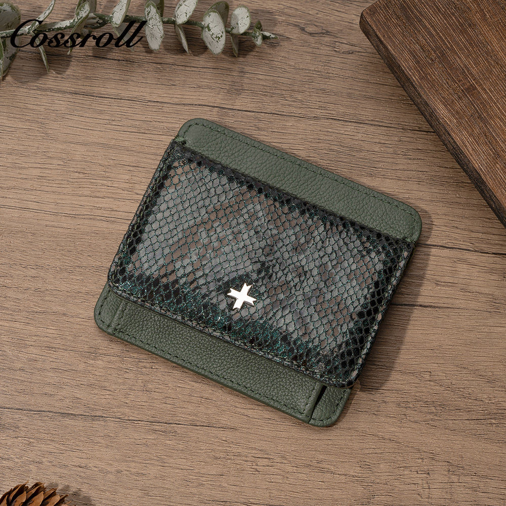 Women's wallet genuine leather European and American fashion vintage card holder coin case