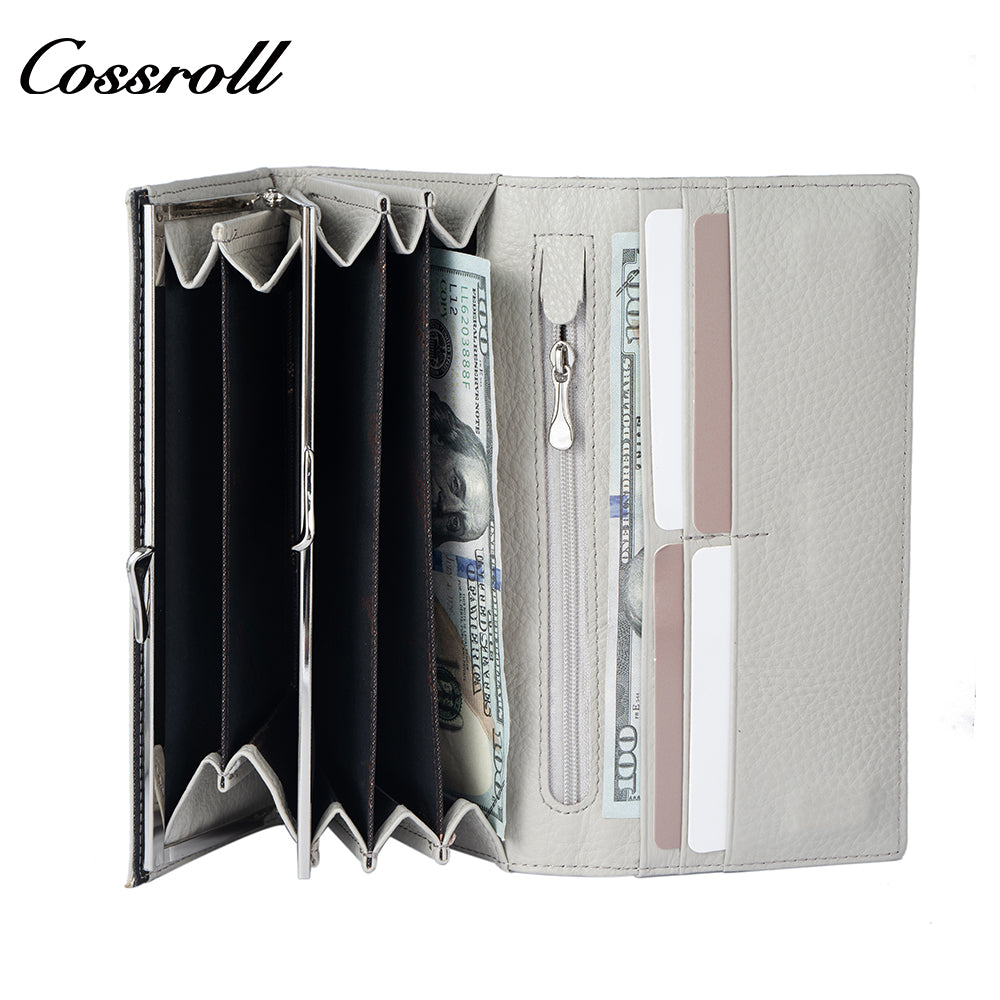 Premium Snakeskin Leather Long Wallet, Soft Cowhide, Large Capacity, Big Bill Wallet