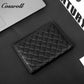 Diamond Quilted Genuine Leather Bifold Short Card Wallet, Multi-Slot Card Holder with Passport Pocket, Minimalist Bifold Purse for Daily Commute
