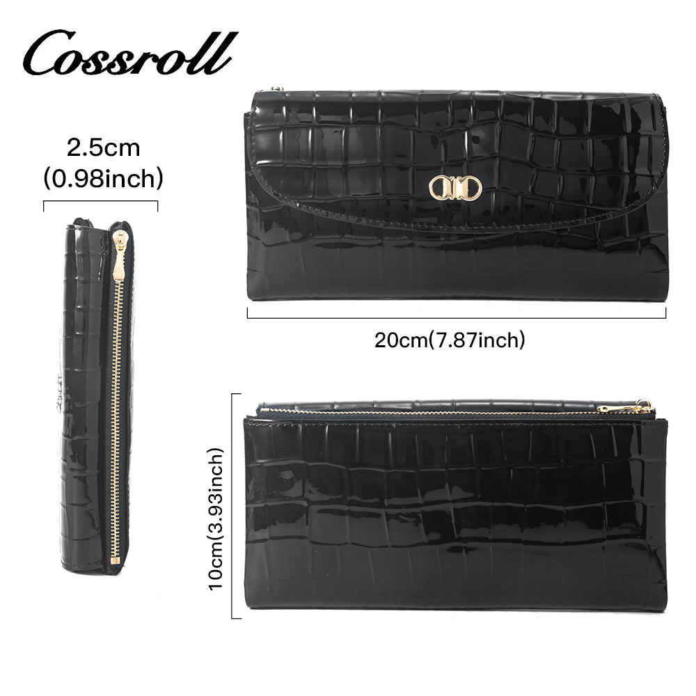 2023 Best New Products dark blue long leather wallet women With Top Selling