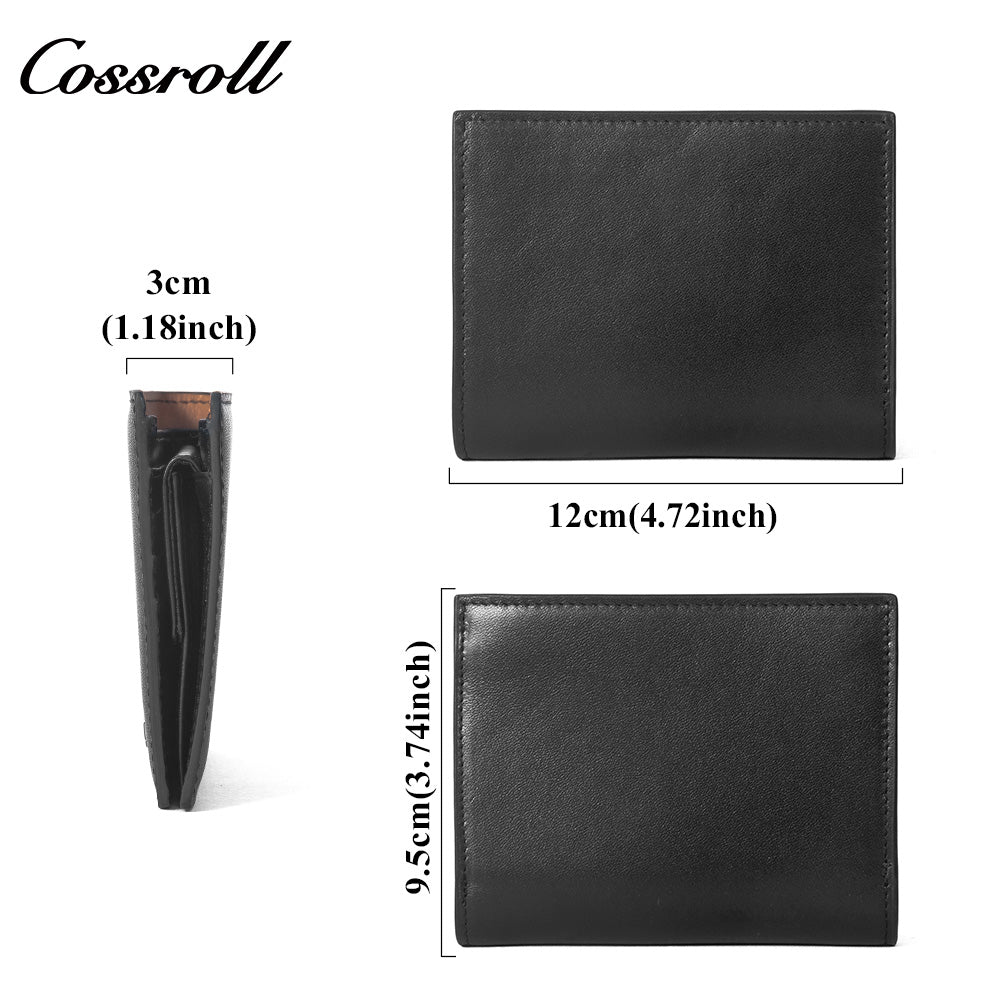 Men's Genuine Leather Bifold Short Wallet, Business Plain Cowhide Ultra Slim Multi-Slot Card Holder, Minimalist Men's Purse