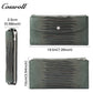 Genuine leather wallet for women, soft cowhide, long multi-functional tri-fold clutch