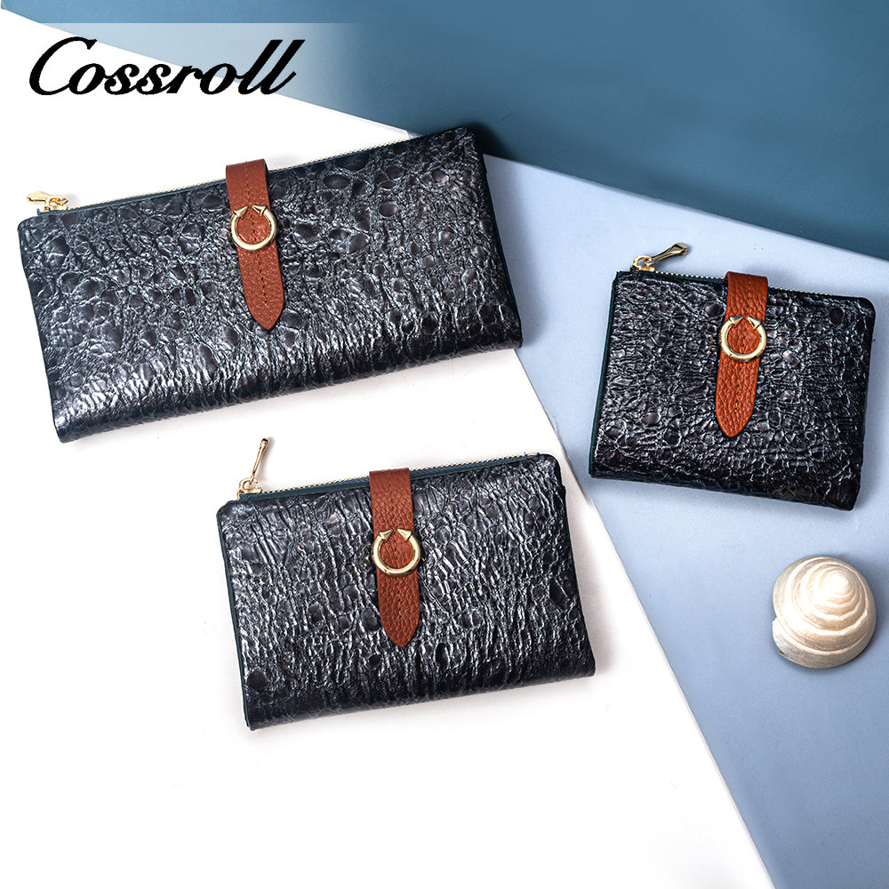 2023 Best New Products dark blue long leather wallet women With Top Selling