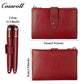 Women's leather cropped wallet, buckle wallet, versatile double-zip coin purse
