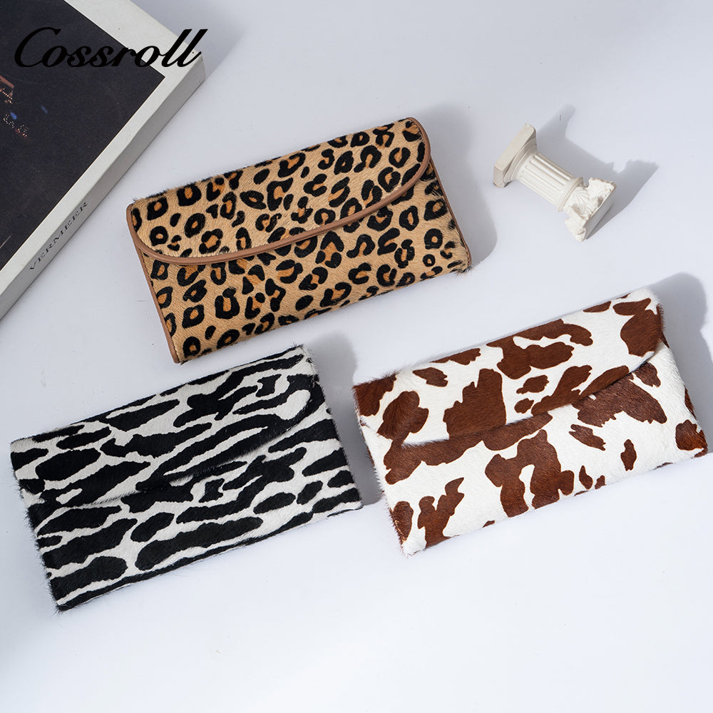 Genuine Leather Fashionable High-End Women's Wallet, Top Layer Soft Cowhide, Zebra Pattern, Large Capacity with Multiple Card Slots