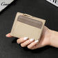 Women's Color Block Litchi Grain Cowhide Bifold Wallet, Minimalist Contrast Genuine Leather Card Holder, Small Bifold Purse with Zipper Coin Pocket