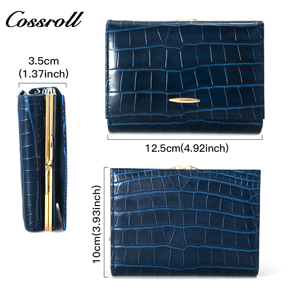 New China Products leather waterproof wallets ladies  crocodile texture Genuine Leather