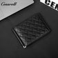 Men's Diamond Quilted Genuine Leather Money Clip Wallet, Ultra Slim Bifold Multi-Slot ID & Card Holder