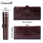 Genuine leather women's wallet with clasp, large-capacity long card holder, European and American fashion clutch