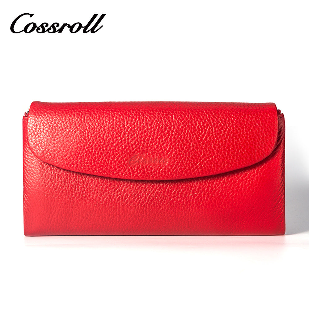 Classic Multicolor Europe Best Selling Long Ladies Genuine Leather Lychee Wallet