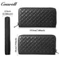 Men's Diamond Quilted Long Zip Around Wallet, Large Capacity Multi-Slot Clutch Purse, All-in-One Long Wallet for Daily Commute, Coins & ID Documents