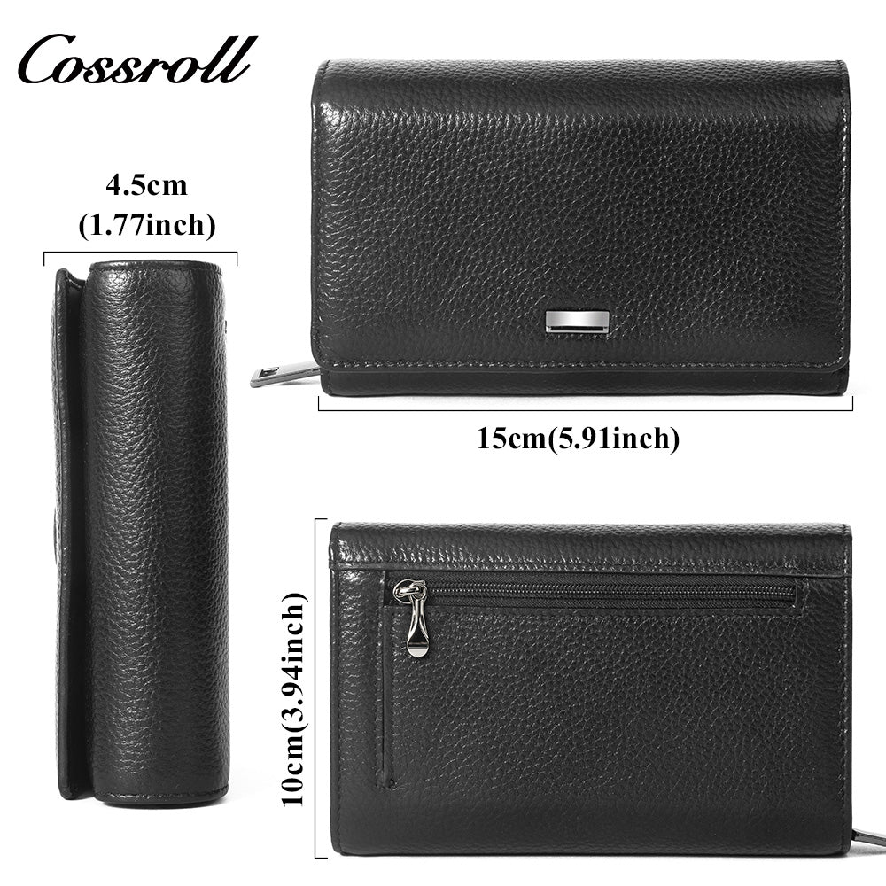 Leather Grain Multi-functional Zipper Card Wallet with Coin Pocket