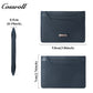 Solid Navy Genuine Leather Card Holder, Slim Multi-Slot Cowhide Card Case, Portable Mini ID Card Organizer