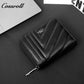 Women's Genuine Leather Short Zip Wallet, Multi Card Slots Multi-Functional Coin Purse & ID Card Holder