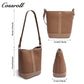 Simple fashion color collision commuter 2025 new togo head layer cowhide bucket bag shoulder bag