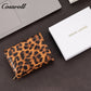 Women's Leopard Print Genuine Leather Wallet, Tri-fold, Large Capacity, Multi-functional, US Dollar Passport Wallet