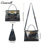 Niche Design Embossed Leather Bag, Vintage Genuine Leather Large Capacity Commuter Handbag & Crossbody Bag