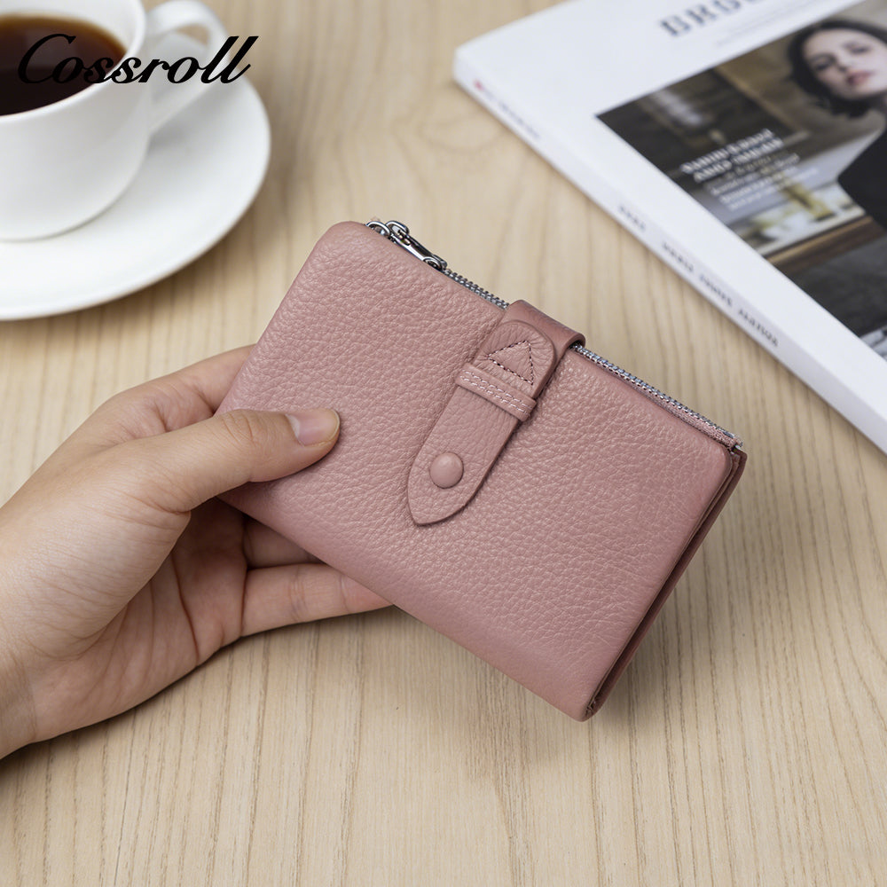 Women's Long Genuine Leather Multi-Card Slot Simple First Layer Cowhide Vertical Wallet for Export